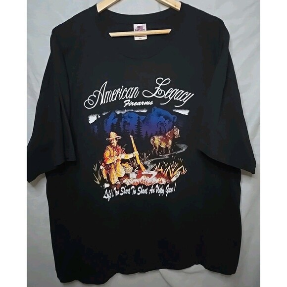 Bayside T Shirt American Legacy Firearms Sz XXL Made In The USA - Picture 1 of 7